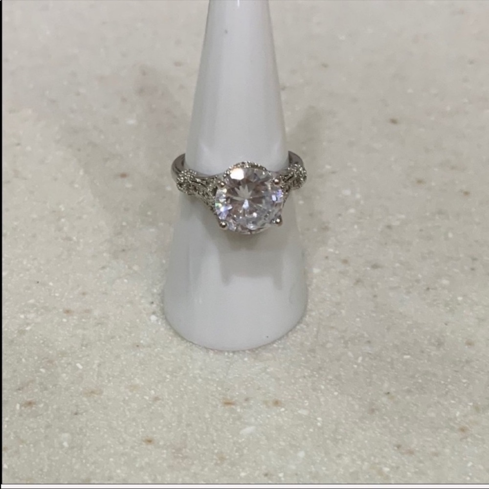 White Sapphire Engagement Ring